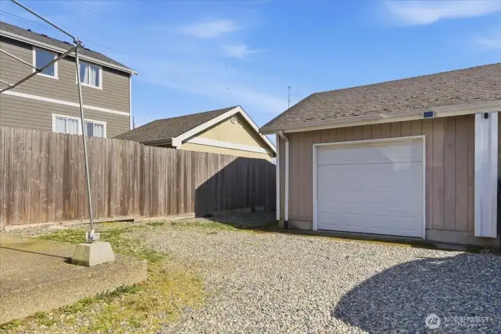 parking and garage entrance.