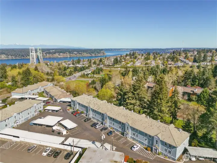 You've driven by on your way to Gig Harbor: Why not call this secure, top-floor unit your own?  Located next to parks, local flavors, and shops.