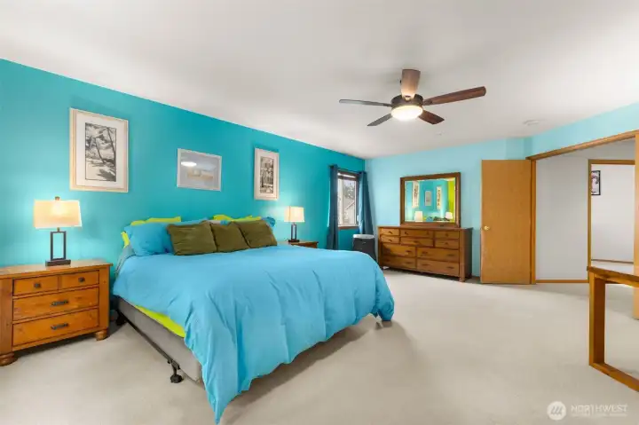 The primary bedroom is generously sized.
