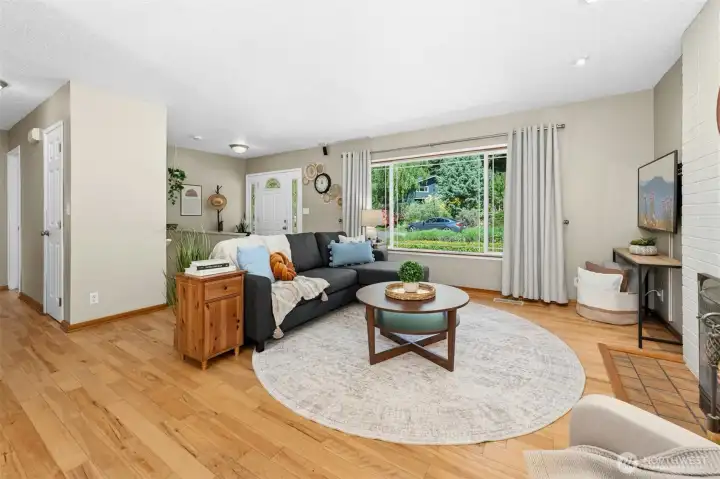 Main level features open concept living