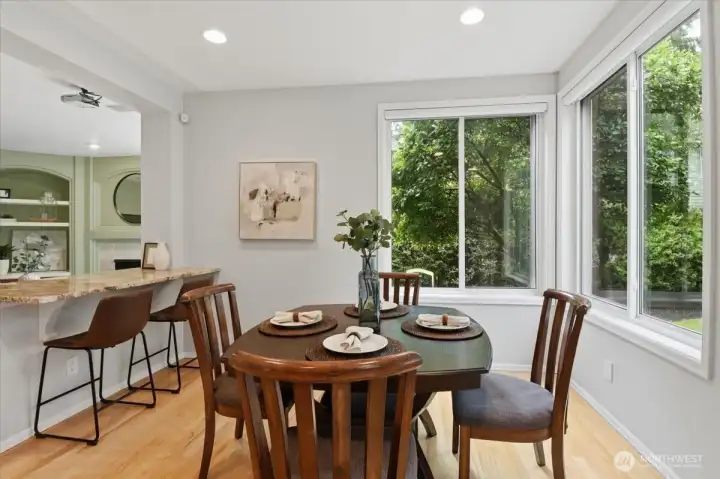 The breakfast nook is right off the kitchen. The breakfast nook is right off the kitchen.