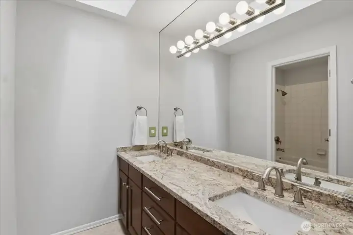 This is the upstairs main bath. This is the upstairs main bath.