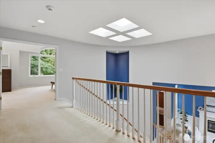 Skylights and large windows allow for an abundance of natural light. Skylights and large windows allow for an abundance of natural light.