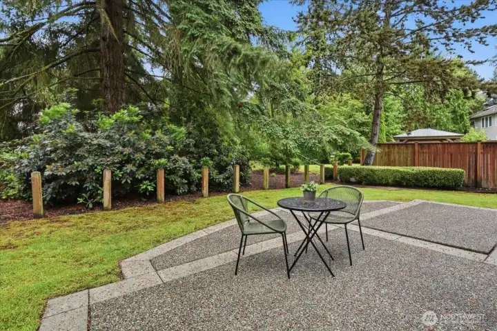The backyard has an ample patio perfect for outdoor entertaining. The backyard has an ample patio perfect for outdoor entertaining.