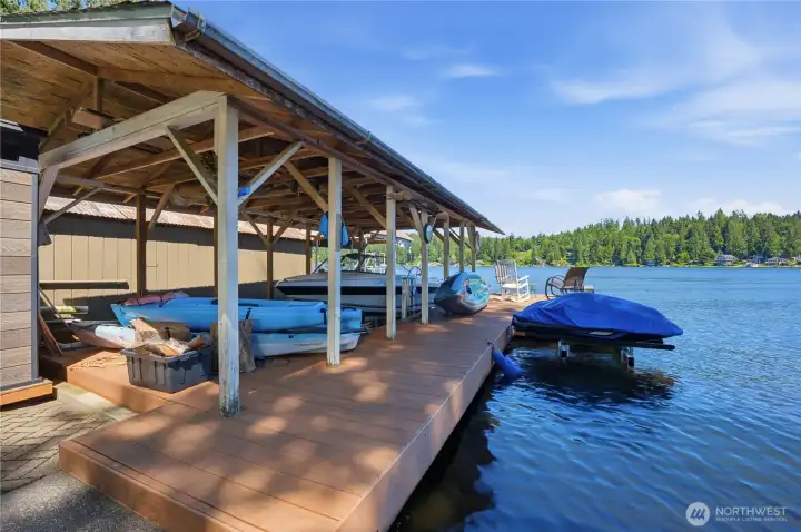 The dock and the boathouse