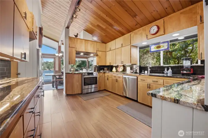 The open and spacious kitchen