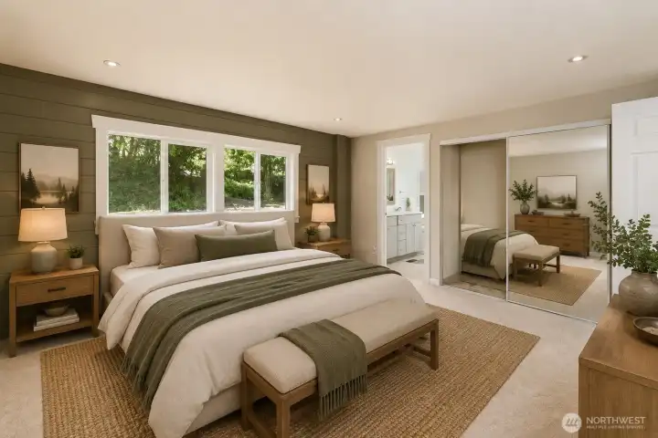 Virtually staged, visions of the perfect PNW bedroom retreat.