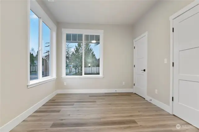 Office downstairs with closet