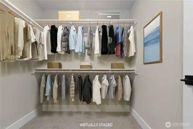 Digitally staged - primary closet