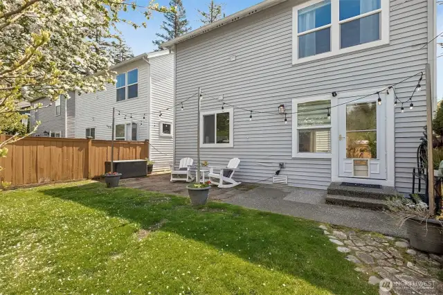 Lives just like a traditional 2 story home, but offering all the advantages of condo living.   The HOA maintains the exterior including the siding, roof, gutters, landscaping & porch.   They even mow the fenced backyard!