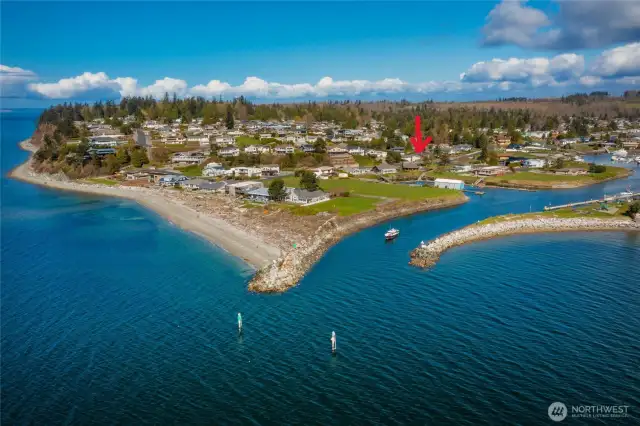 Drone of shore line