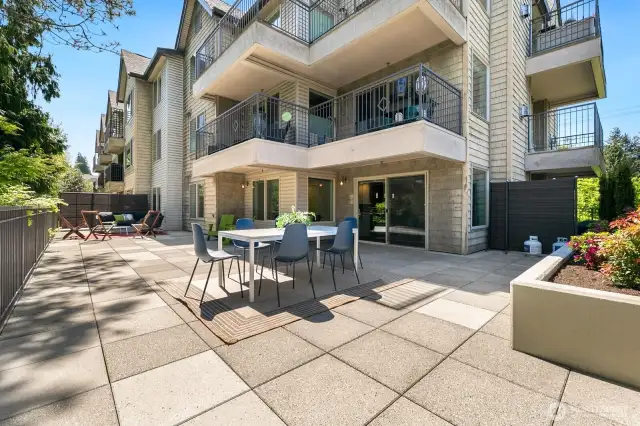 Wait until you see this patio in person!  Let's head into the building and have a look.