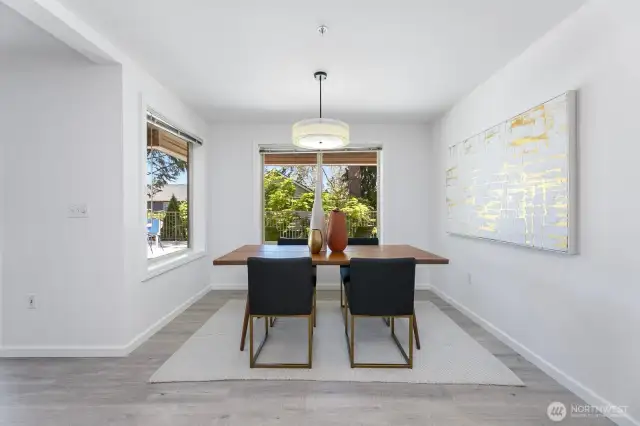 Dedicated dining space, again, note just how much light there is in this unit.