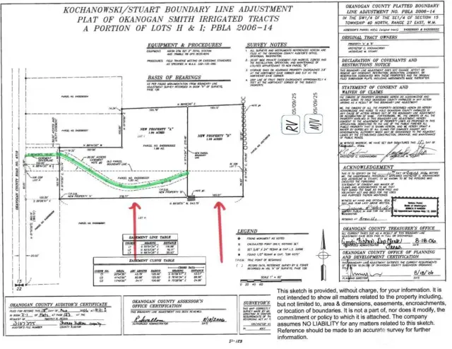 Survey recorded showing easement off Eastlake Rd