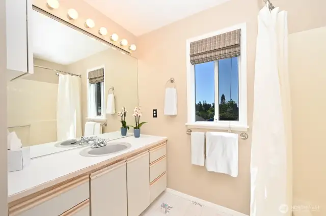 Light and airy primary bathroom.