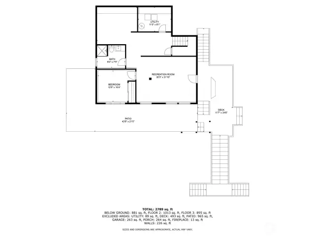 According to the Tax ID 677520-0020 *** The Basement level ~1,050 SQ FT