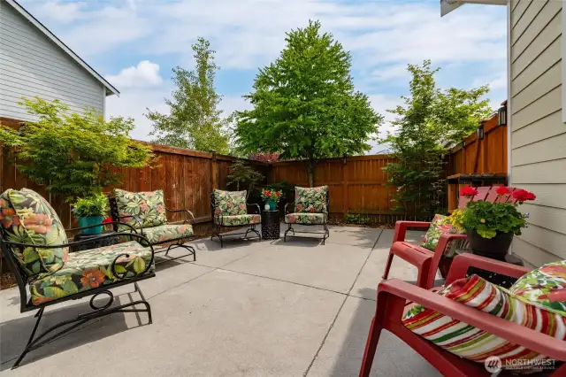 Back patio is perfect for relaxing
