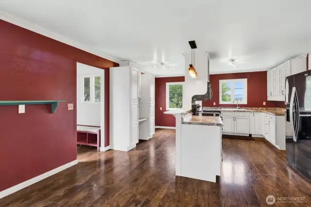 Looking back toward kitchen from dining space