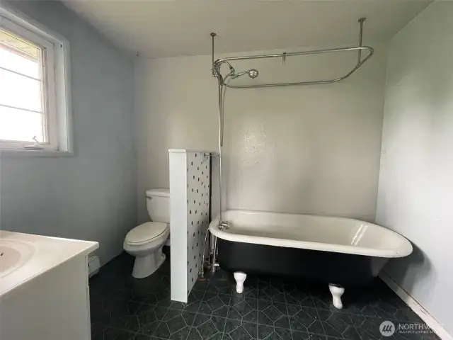Bath off upper bedroom  with clawfoot tub