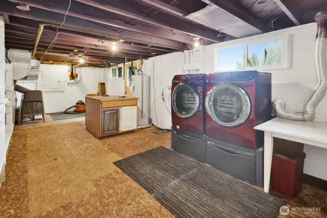 Basement storage/laundry area
