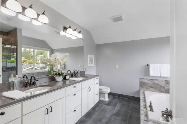 remodeled primary bathroom
