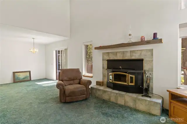 Real wood burning fireplace