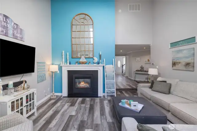 Spend winters relaxing around this gas fireplace!