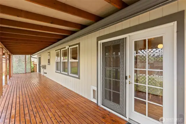 French doors off main living area and master bedroom