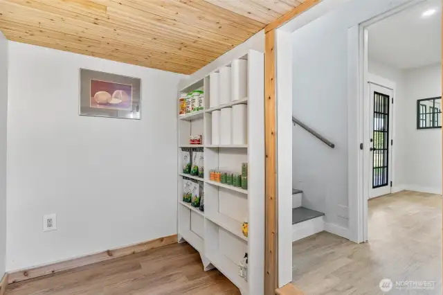 Pantry area off of mud room.