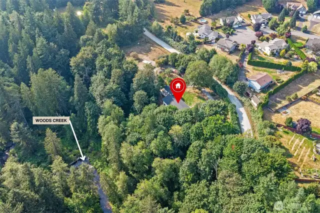 Woods Creek is part of property.