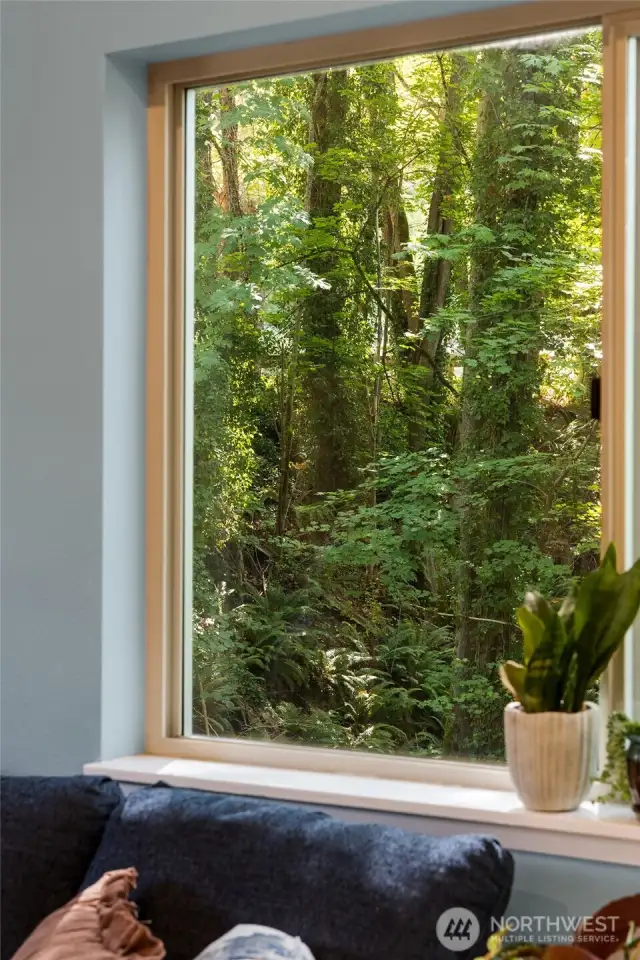 Everywhere you sit you're enveloped in nature.