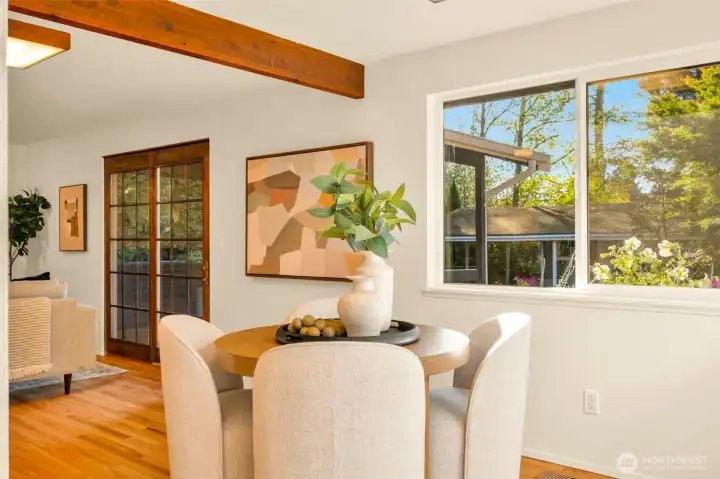Open floor plan dining.