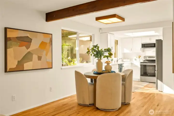 Hardwood floors JUST extended & refinished.