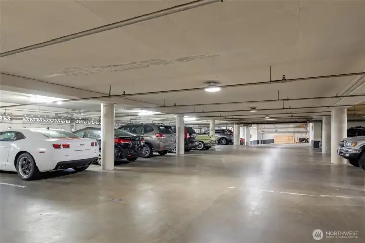 Each shareholder gets a parking space- there are 3 garages, 2 parking lots and 2 EV charging stations.