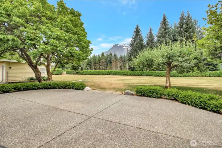 Back patio is well proportioned and has space to entertain! Look at that wonderful view of whitehorse!