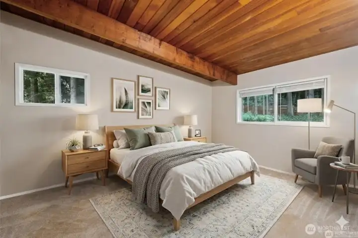 Primary bedroom has been virtually staged.