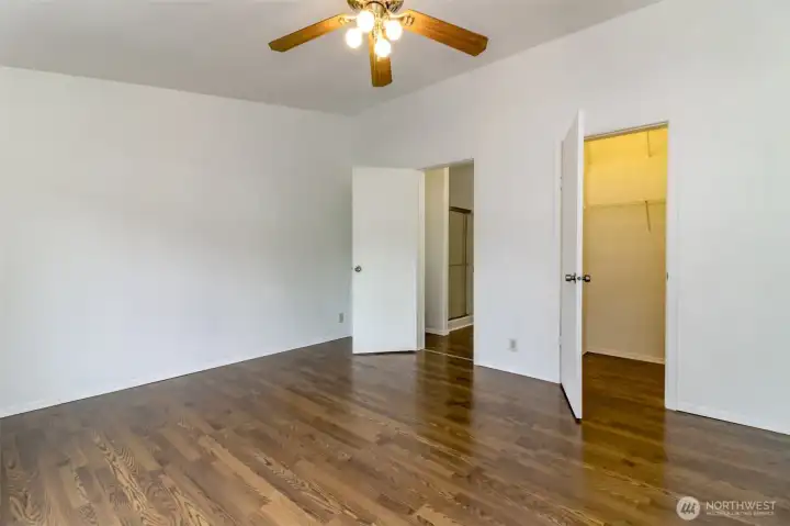 Walk in closet in primary bedroom!