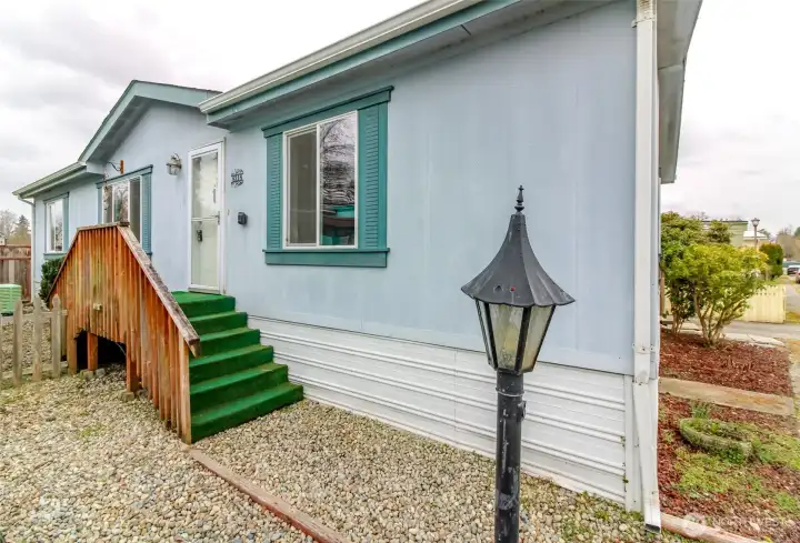 Additional entrance on the side of the home.