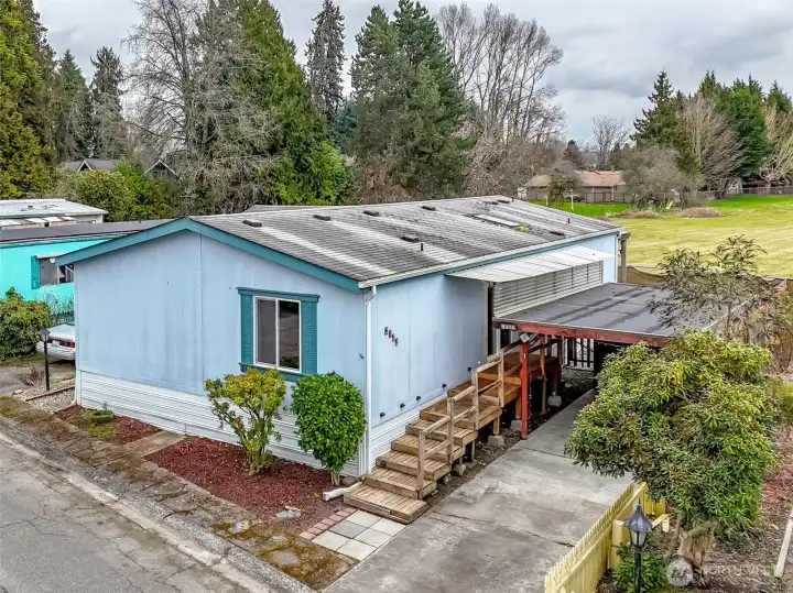 Park approval required. Park dues = $1,050 and include water, sewer, and garbage/recycling.