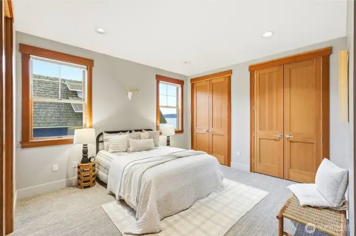 Downstairs primary with ensuite. 2 roomy closets, and quiet privacy.