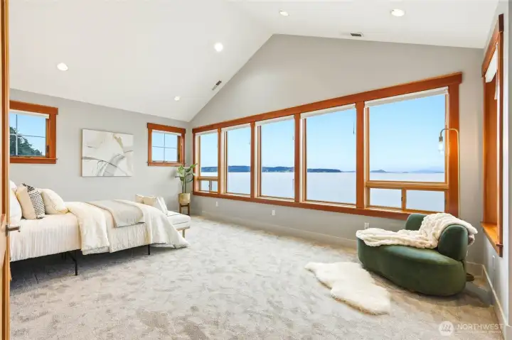 Second floor primary suite with views, views, views! Amazing how calming this room is.