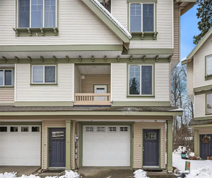 Has its own private garage, with plenty of extra storage space.