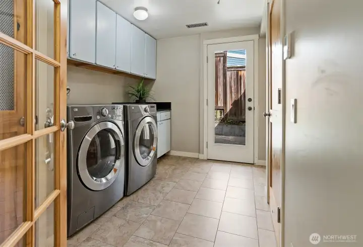 Laundry and mudroom with storage