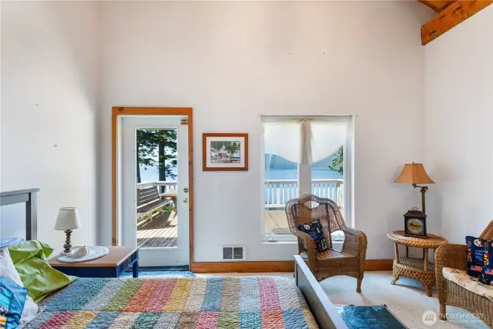 Upper level bedroom with stunning views