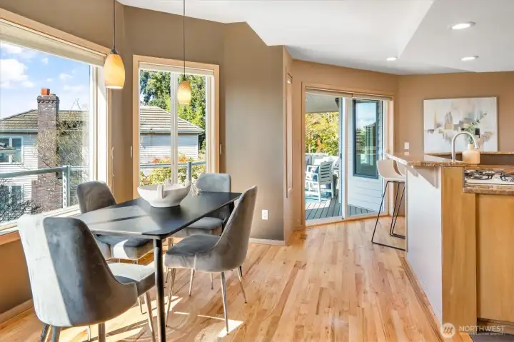 A convenient eating nook right off the kitchen.