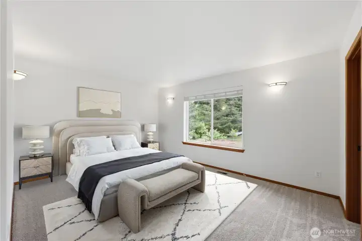 The large primary bedroom..