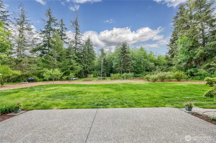 The backyard. Imagine lounging on the patio and taking this all in!