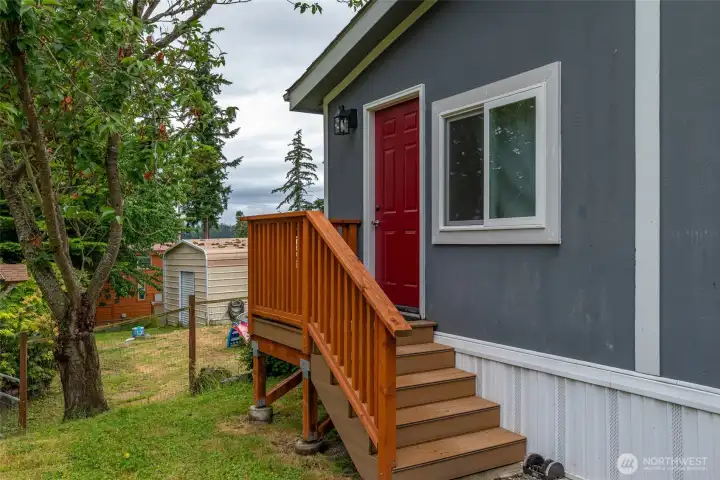 Back door from laundry to back yard. Back door from laundry to back yard.
