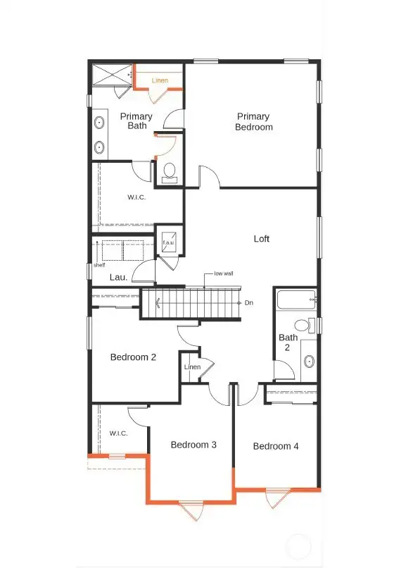 Second floor with loft Second floor with loft