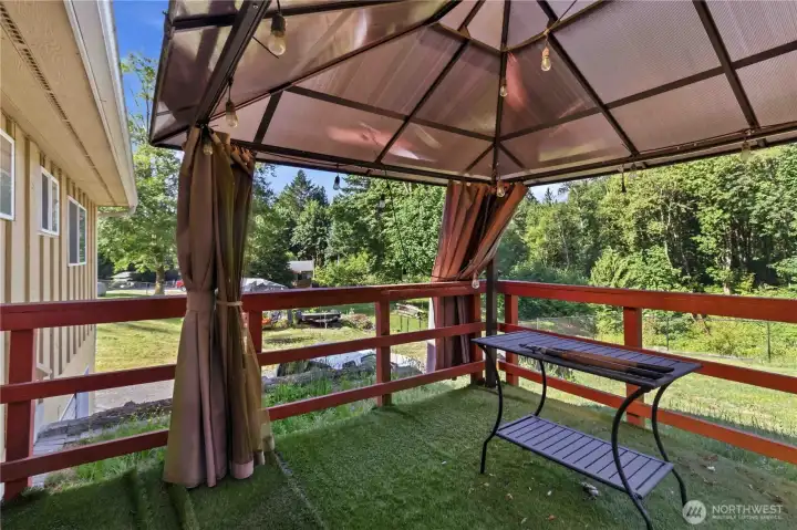 Large gazebo on back deck is included Large gazebo on back deck is included